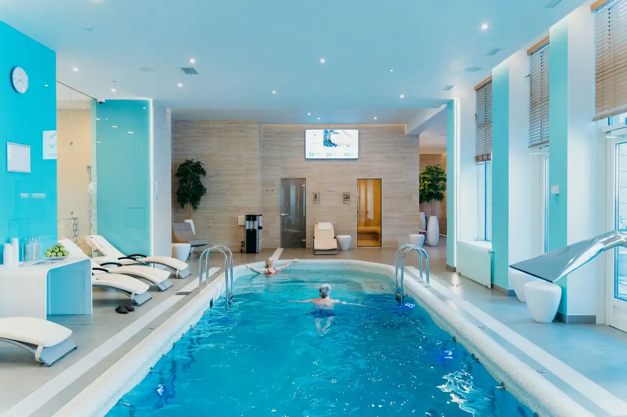 Luxurious indoor pool detail